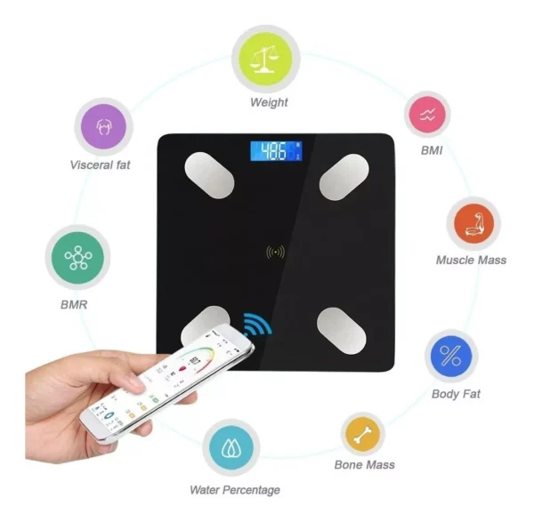 Pesa Balanza Inteligente Bluetooth Grasa Peso Corporal - Image 4